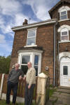 John Lindley & Tony Greathaed outside Kilner's Original Home on the Glassworks site
